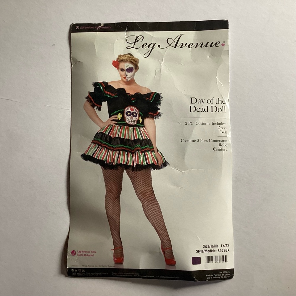 Leg Avenue Colorful Day of the Dead Costume. NEW OLD STOCK Halloween